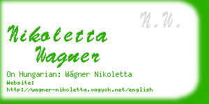 nikoletta wagner business card