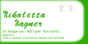 nikoletta wagner business card